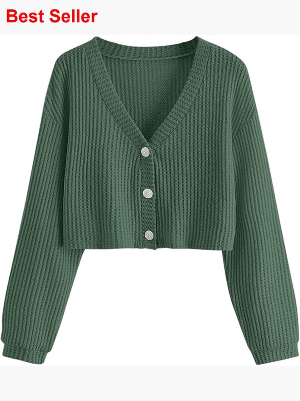 Long Sleeve Button Front V Neck Soft Knit Cardigan Sweater